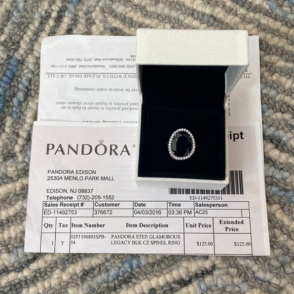Pandora Jewelry - NIB Pandora Sterling Glamorpus Legacy Black CZ Spinel Ring in Size 54 equals a 7
